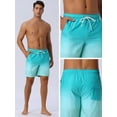 thumbnail image 5 of DARING DIVA Men's Drawstring Elastic Waist Lining Swimming Trunks 28 Light Blue, 5 of 6