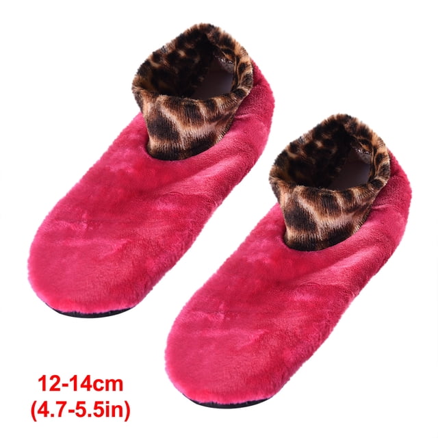 Calcetines de piso con estampado de leopardo para niños de otoño e invierno Calcetines de baile de yoga de terciopelo antideslizantes con engrosamiento de terciopelo de doble capa Fridja nalpqowj4193