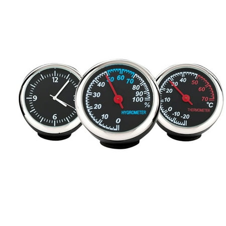 

Automobile Electronic Clock Luminous Mechanical Clock Thermometer Hygrometer Steel Core Pointer for Car (Clock and Hygrometer an