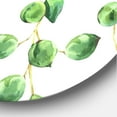 thumbnail image 3 of Designart 'Tropical Green Leaves Patern On White' Tropical Circle Metal Wall Art 29x29 - Disc of 29, 3 of 5
