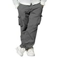 thumbnail image 1 of Elastic Waistband Men‘s Cargo Pants for Casual Jogging, 1 of 4