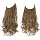 thumbnail image 1 of Nvzi Extensión de cabello invisible con hilo de pescar, fibra sintética larga ondulada y rizada, extensión de cabello ajustable estilo diadema, 14 pulgadas, color marrón, 1 pieza, estilo J, 1 of 5
