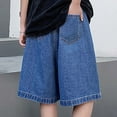 thumbnail image 7 of Clearance! Lisingtool Jeans for Men Vintage Denim Shorts for Men's Summer New Loose Fitting Straight Leg Wide Leg Pants with A Quarter Length Pants Promotion Sale, 7 of 7