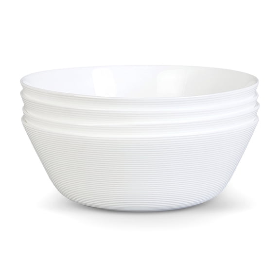 LaGlint 38-oz Soup Bowl, Opal Glass, White, Dishwasher and Microwave Safe, 4-Pack