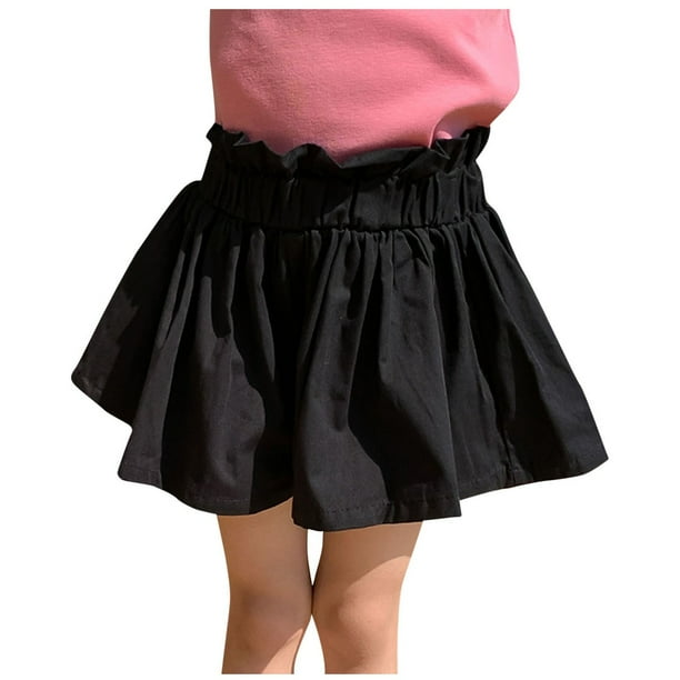 Odeerbi 2-8 Años Niñas Pantalones Cortos Verano Algodón Pantalones Cortos Transpirable Color Sólido Suelta Culottes Pantalones Cortos