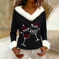 thumbnail image 4 of JJHGVB Christmas Shirts for Women Christmas Party Outfits for Women Long Sleeve Shirts for Women Sweatshirts Women Shirt for Women Fall Womens Shirts Womens Shirt Black L, 4 of 4