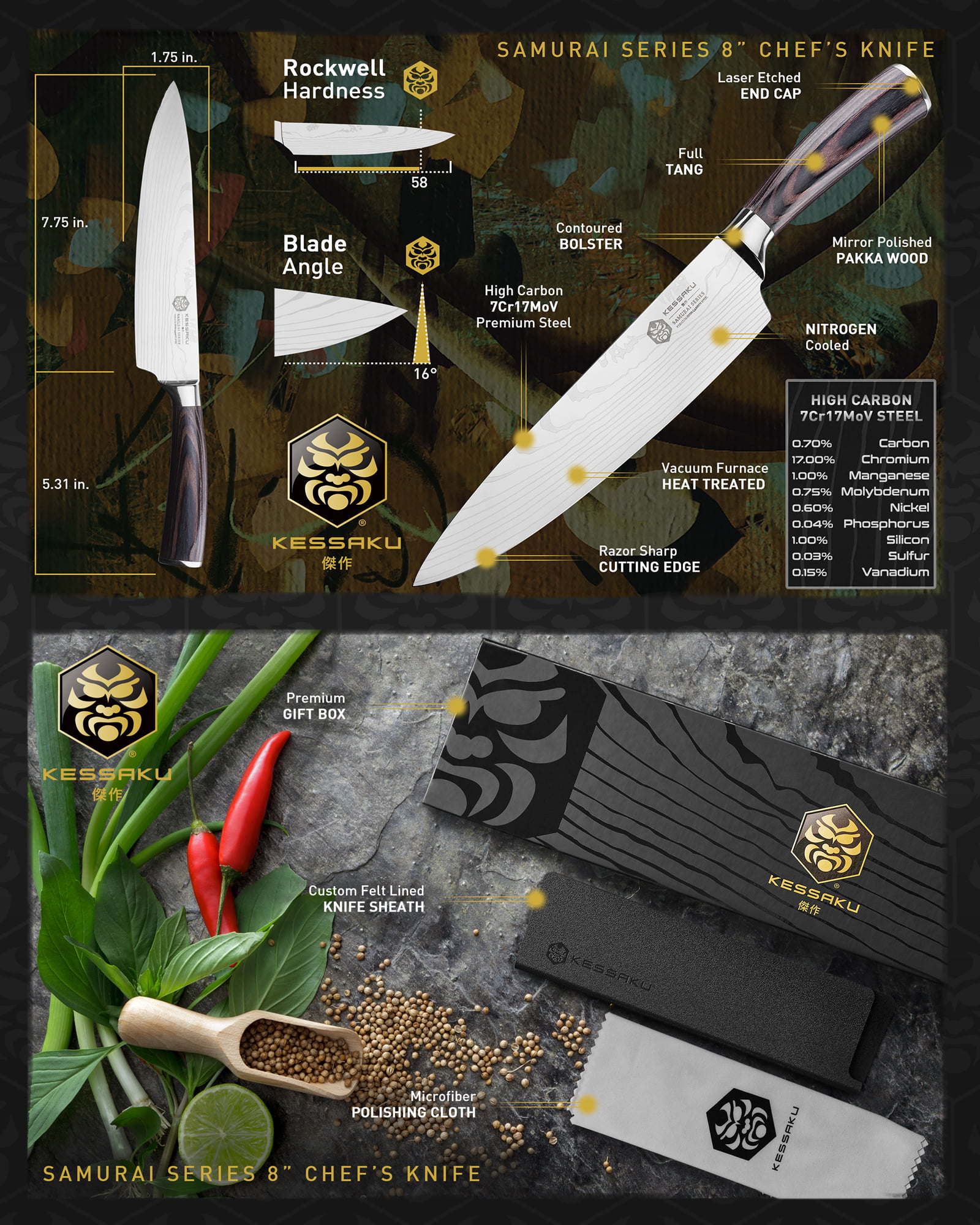 KISO® 8 Chef Knife – Ginsu