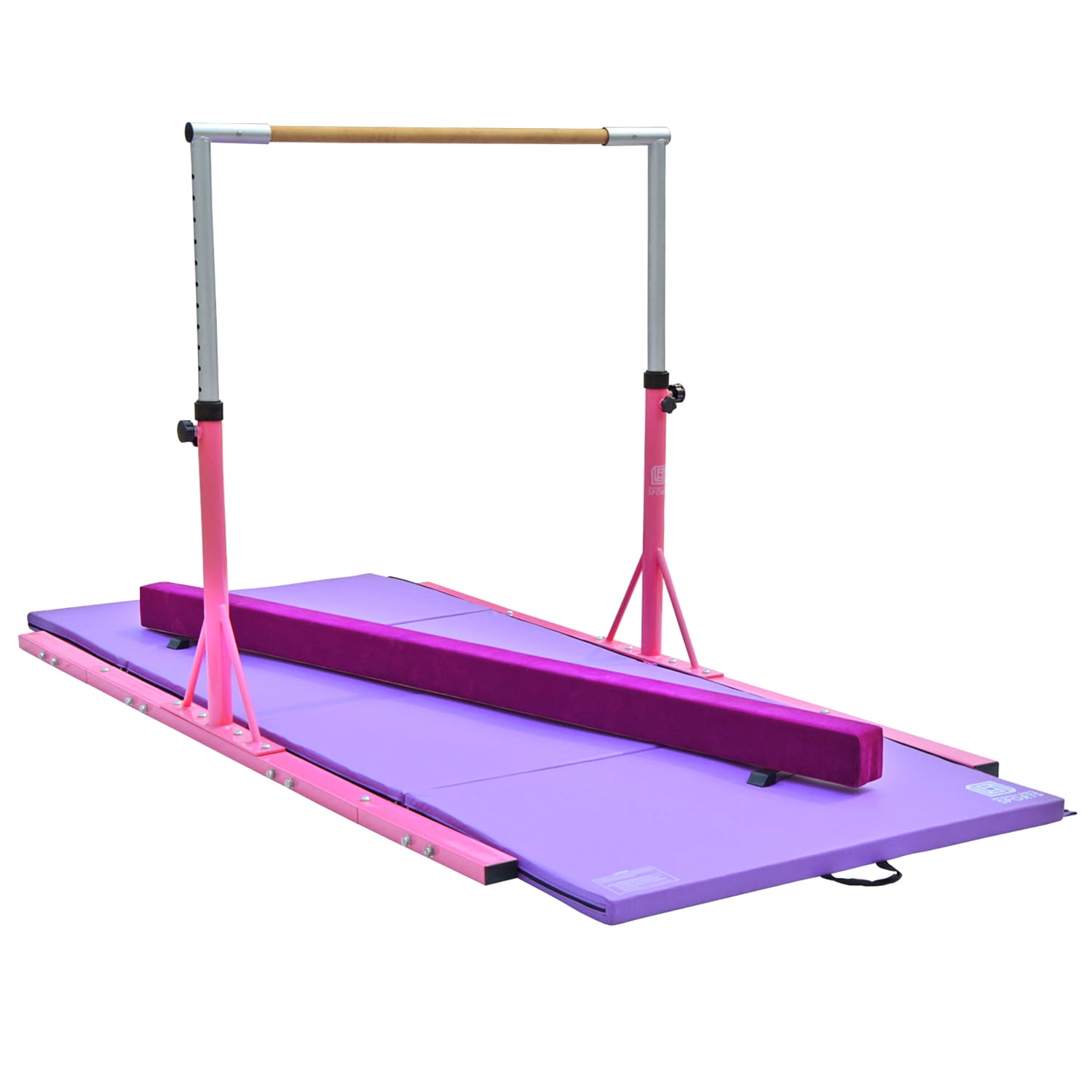Junior Training Bar Horizontal Gymnastic Bar Indoor Sports Adjustable Purple