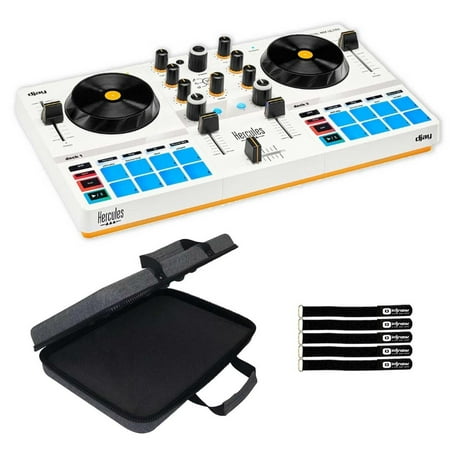 Hercules DJControl Mix Ultra Compact Battery Powered DJ Mixer with Case Package