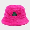 thumbnail image 2 of DJN New St. Patrick's Day Clover Print Plush Fisherman Hat Shamrock Fleece Beanie Fashion Soft Winter Hat Pink One Size, 2 of 9