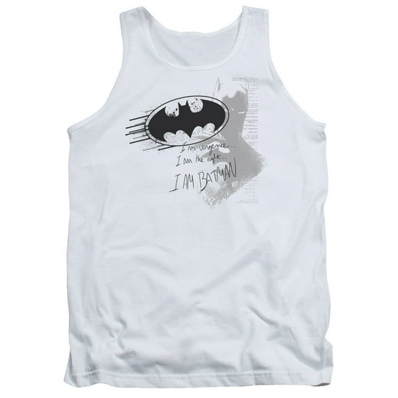 Batman I Am Vengeance Adult Tank Top White