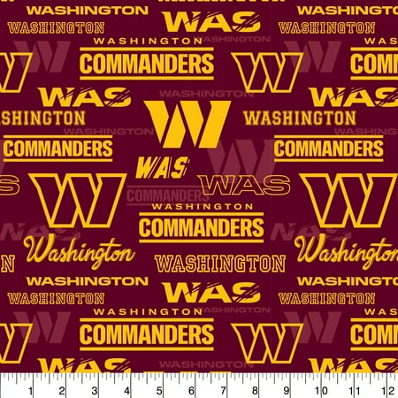 NFL Washington Commanders 58 100% Cotton Sports Logo Craft Fabric By the Yard Red and Gold