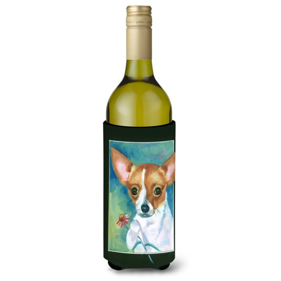 Carolines Treasures 7360LITERK Chihuahua and Daisy Wine Bottle Hugger Wine Bottle multicolor