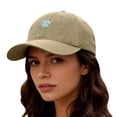 thumbnail image 3 of Women's Embroidered Baseball Cap, Adjustable Sun Hat for Men and Women, Floral Design Breathable Trucker Hat for Daily Wear, Outdoor Activities, Sun Protection and Casual Style-Khaki, 3 of 4