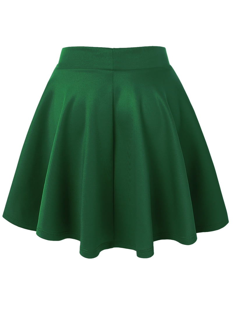 スカート MADISON BLUE  FLARE SKIRT 01 GREEN Made by Johnny Women's Basic Versatile Stretchy Flared