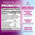 thumbnail image 3 of Probiotics 60 Billion CFU per Serving - 10 Strains + Prebiotics - Digestive Health, Gut & Immune Support - Supports Occasional Constipation, Gas & Bloating for Women & Men Shelf Stable - 180 Capsules, 3 of 12