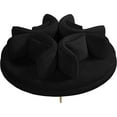 thumbnail image 3 of Pemberly Row Contemporary Velvet Black Roundabout Sofa with Iron Legs in Black, 3 of 7