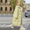 thumbnail image 5 of Xdegoge Long Quilted Jacket for Girls Boys Padded Puffer Down Jackets Full Zip Drawstring Hooded Coat Fall Winter Warm Over Knee Outerwear with Pockets Size 5-13, 5 of 7