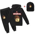 thumbnail image 1 of Traje de ocio bidimensional periférico de animación Roblox de tres piezas para niños y niñas, suéter y pantalones para niños + sombrero, 1 of 4