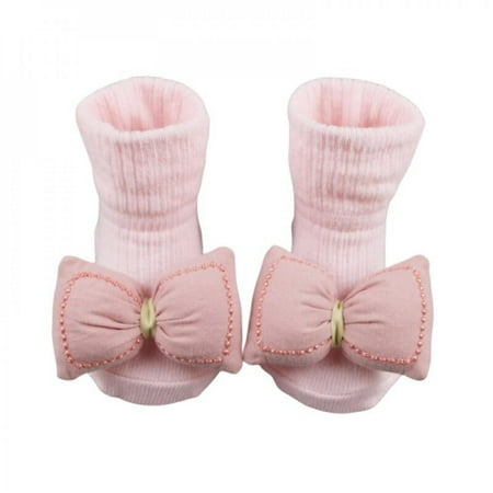 

Newborn Baby Girl Boy Cute Bowknot Cotton Socks Infant Anti-slip Warm Floor Socks Medium Tube Knitted Socks