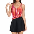 thumbnail image 2 of CAICJ98 Maillot de Bain Bikini String Femme 2 Pcs Maillots de Bain Imprimés Licou Triangle à Nouer sur les Côtés Bikini Maillots de Bain Orange,P, 2 of 4