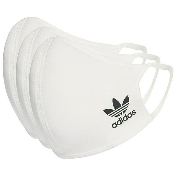 Adidas Originals Unisex Face Covers Facemasks 3-Pack, White, Size S, HB7855