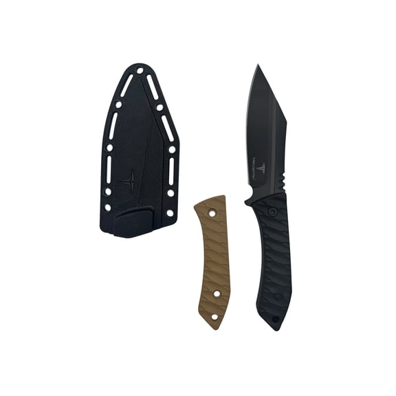 Takumitak Asym Fixed Blade Knife, 4.45 in Blade , 3cr13, Black