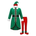 thumbnail image 6 of 5 Pack Christmas Adult Green Performance Santa's Helper Xmas Outfit Set, 6 of 6