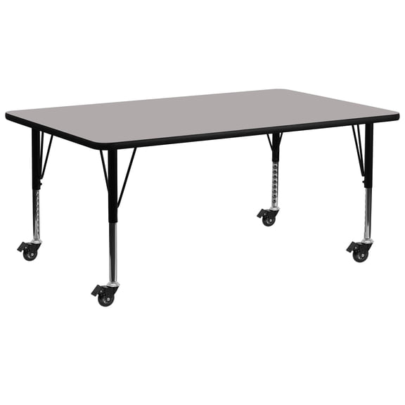 Bowery Hill Rectangular High Pressure Top Mobile Activity Table in Gray