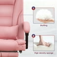 thumbnail image 2 of JONPONY Big and Tall Office Chair 500LBS Executive Office Chair Massage and Footrest Ergonomic Computer Desk Chair Reclining High Back Leather Office Chair Lumbar Back Support Swivel Rolling,Pink, 2 of 12