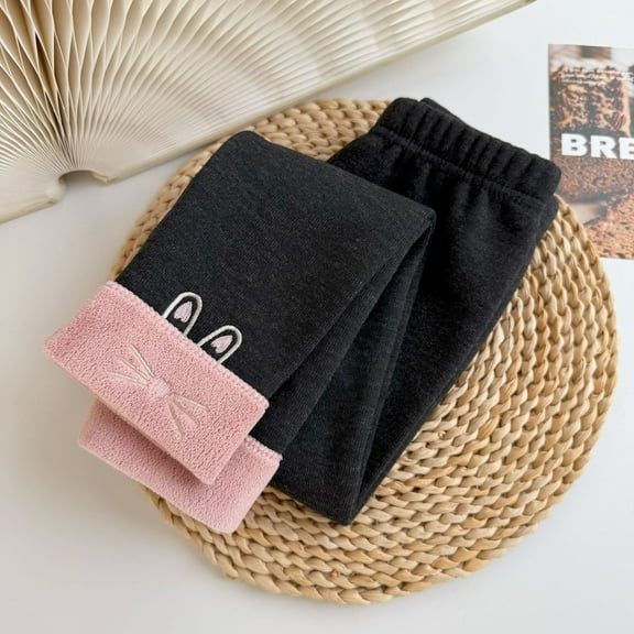 Toddler Big Girls Winter Warm Thicken Fleece Leggings Kids Thick Thermal Tights Pants