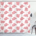 thumbnail image 1 of Ambesonne Coral Shower Curtain, Underwater Seaweeds Dots, 69"Wx70"L, Coral Red White, 1 of 3