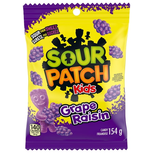 Sour Patch Kids Grape Candy, Sour then Sweet, Gummy Candy, 154 g