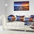 thumbnail image 3 of Designart Picturesque Seashore with Long Pier - Pier Seascape Throw Pillow - 12x20, 3 of 5