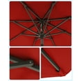 thumbnail image 4 of Sombrilla para Patio, Sombrilla de Mesa de Exterior de 2,29 m, con 8 costillas, UPF 50+, Inclinación Doble de 30°, Base no Incluida, para Patio, Jardín, Piscina, Rojo, 4 of 6