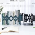 thumbnail image 4 of facefd Bookend Telescopic Replacement Solid Color 3 Compartment Coated Anti-rust School Book End Rack with Pencil Holder White, 4 of 9