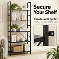 thumbnail image 3 of 5-Tier Modern Bookshelf, Tall Free Standing Open Bookcase with Metal Frame, Narrow Plant Stand and Display Storage Rack for Living Room, Home Office, Bedroom, 3 of 6
