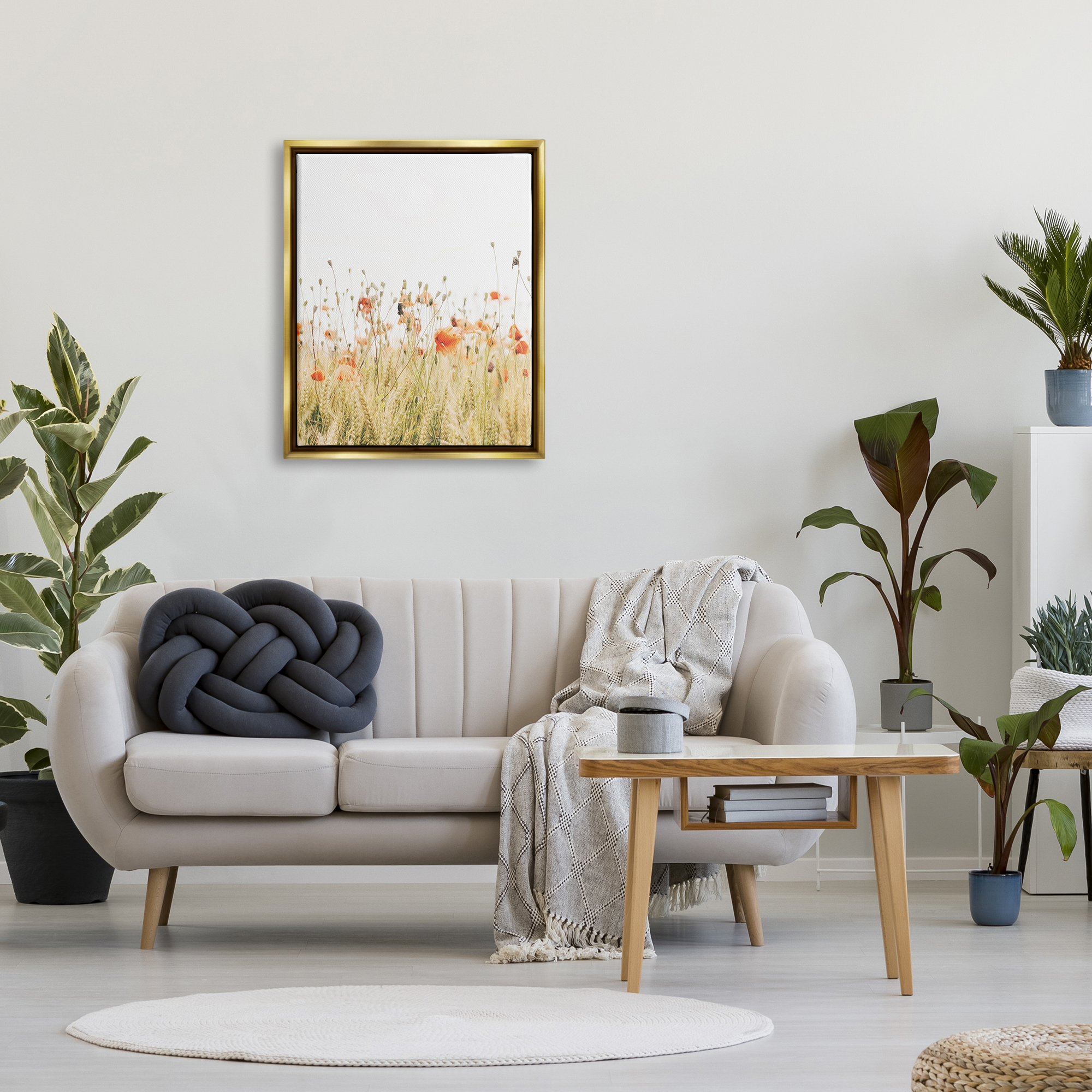 Stupell Industries Poppy Field Photography Botanical & Floral Photography Gold Floater Framed Canvas Art Print Wall Art, 25 x 31