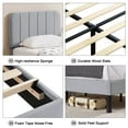 thumbnail image 4 of VECELO Twin Size Bed Frame, Modern Upholstered Platform Bed Frame with Adjustable Headboard, Wooden Slats Support/No Box Spring Needed, Light Gray, 4 of 13