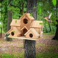 thumbnail image 4 of IMossad Wooden Hummingbird Birdhouse, Solid Wood Hanging Outdoor Bird Feeder, Cottage Style Garden Bird Nesting Box Decor 4o, 4 of 7