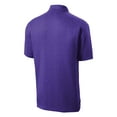 thumbnail image 6 of Yellow Rooster Men's Heather Contender Polyester Polo Varsity Purple Heather XS, 6 of 8