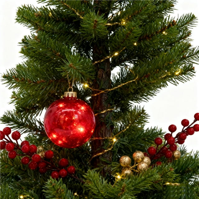 Juego de Adornos Navideños de Mesa Irrompibles | Juego de 3 Bolas Decorativas | Plástico Brillante | Fáciles de Colgar | Decoración Festiva para Las Fiestas