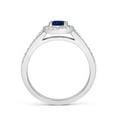 thumbnail image 2 of ANGARA Natural Oval Blue Sapphire Halo Ring with Diamond Accents in 14K White Gold for Women (Size-6x4mm) | September Birthstone, Anniversary, Jewelry Gift for Women | Natural Blue Sapphire Ring, 2 of 9