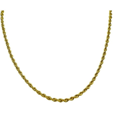 Sterling Silver and 10K Gold Rope Chain, 24