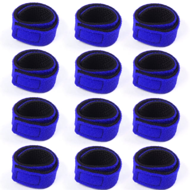Ensemble de Sangle de Canne à Pêche Durable - 12 Pack, Réglable, Résistant aux Rayures, Léger, Design Élastique, Disponible en Bleu, Idéal pour Organiser la Mer, la Main et les Cannes à Lancer (30*240mm)