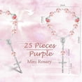 thumbnail image 3 of Recuerdos de bautizo que incluyen 25 rosarios rosas para bautizo, rosarios para bebés, mini rosarios y 25 bolsitas de organza. Regalos de bautizo., 3 of 5