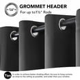 thumbnail image 5 of Deconovo Total Blackout Curtains for Bedroom and Living Room, 2 Panels with 8 Grommets, Thermal Insulated, 52"x63", Dark Gray, 5 of 10