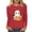 Red, variant on Xdegoge Women Cute Ghost Reading Book With Cat Long Sleeve T-Shirts Kawaii Halloween Graphic Tees Casual Crewneck Loose Fit Fall Pullover Tops Shirts