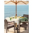 thumbnail image 3 of Outdoor Tablecloth with Umbrella Hole for Patio/Picnic/Party/Camping, Lemon Vase Summer Waterproof Table Cloth Square Cover Washable, Spring Fruits Green Striped (60"x 60"), 3 of 8
