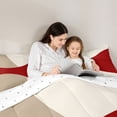 thumbnail image 4 of Homewish Minimalism Beige Red Twin Comforter Sets,Classic Abstract Geometric Bedding Set,Reversible,2-Piece,1 Comforter and 1 Pillowcase, 4 of 7
